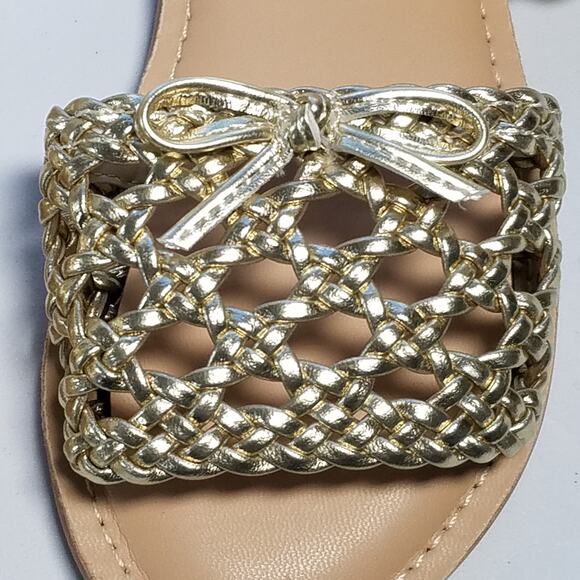 J. Crew‎ Crewcuts Girls Open Weave Sandals Size K3 Metallic Gold Multi NWT BY295 - Picture 3 of 10